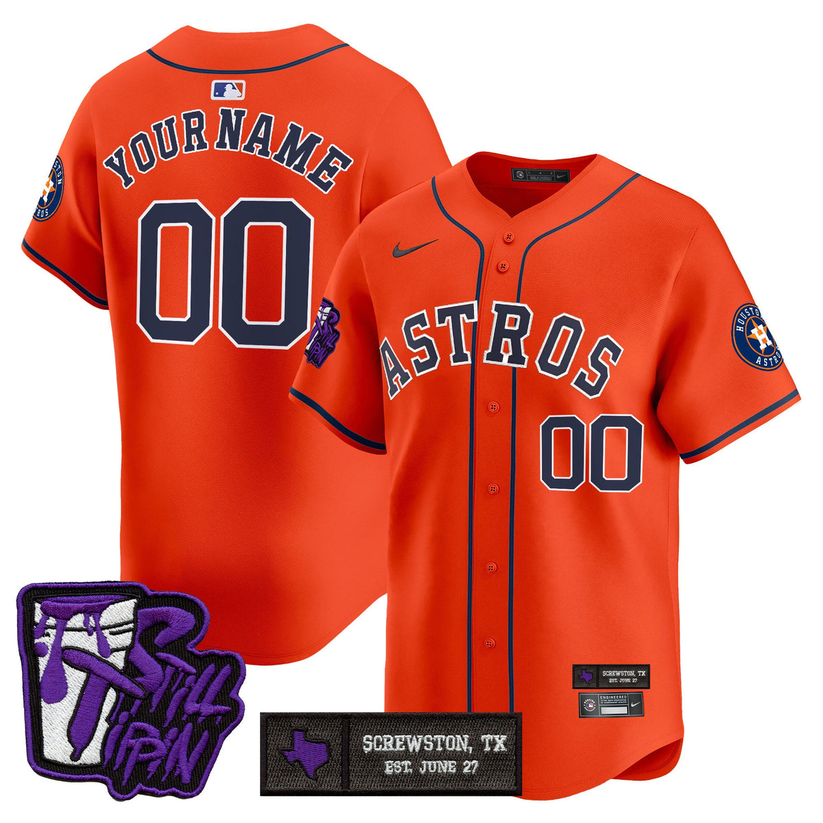 HOU DJ Screw Still Tippin Purple Patch Vapor Premier Limited Custom Jersey - Stitched