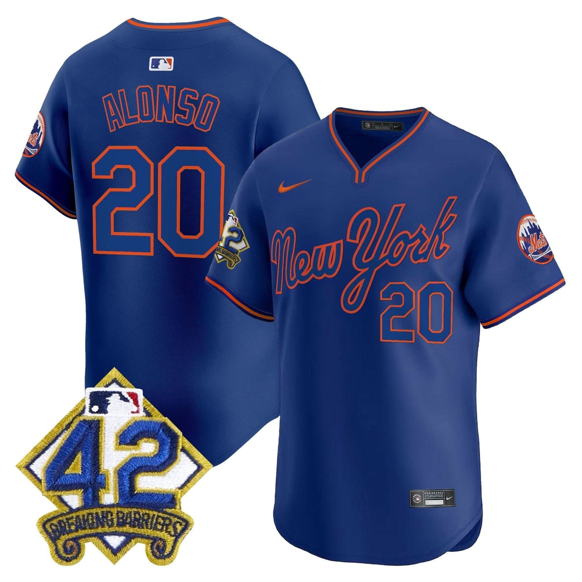 NYM 2025 Jackie Robinson Patch Road Alternate Jersey – Stitched