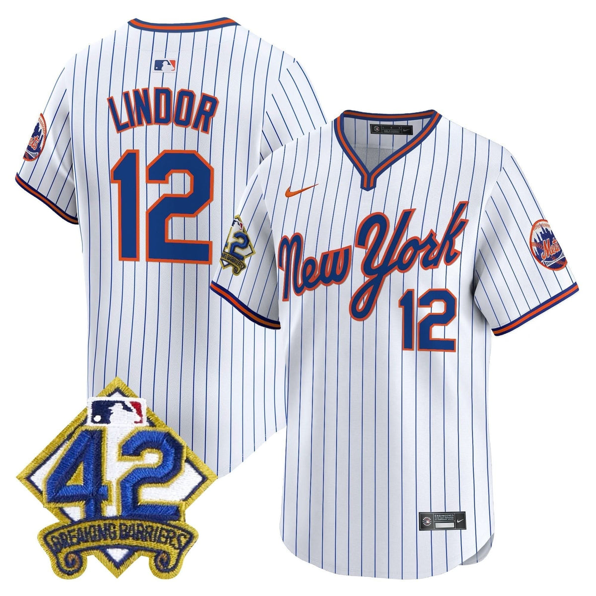 NYM 2025 Jackie Robinson Patch Road Alternate Jersey – Stitched