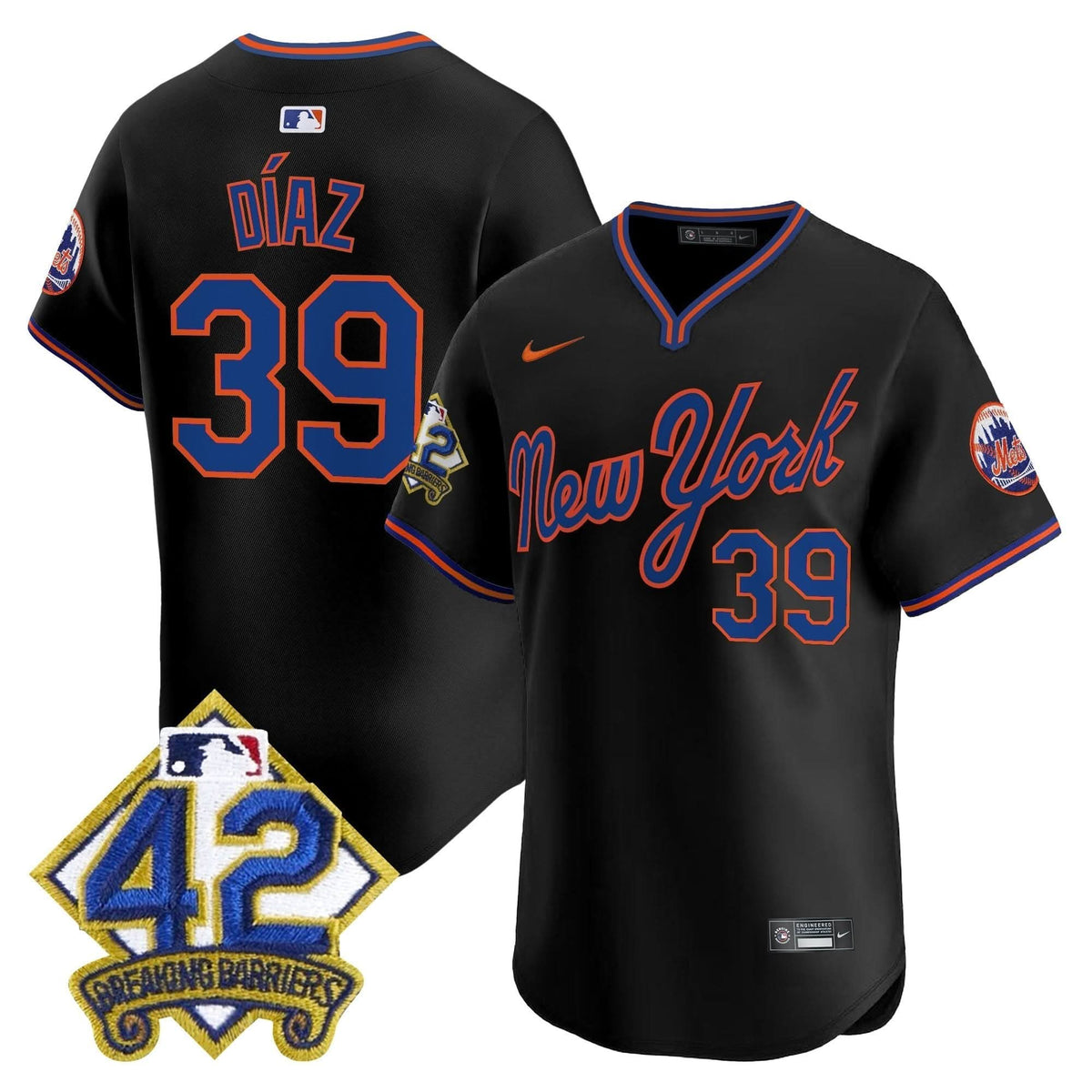 NYM 2025 Jackie Robinson Patch Road Alternate Jersey – Stitched