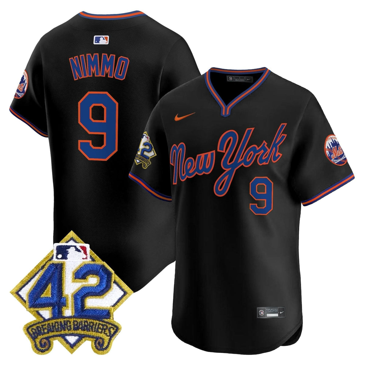 NYM 2025 Jackie Robinson Patch Road Alternate Jersey – Stitched