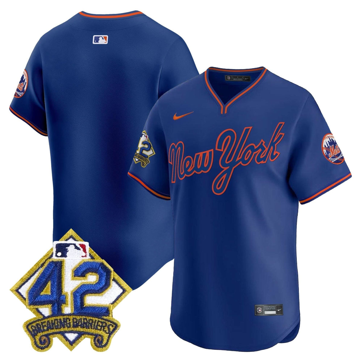 NYM 2025 Jackie Robinson Patch Road Alternate Jersey – Stitched