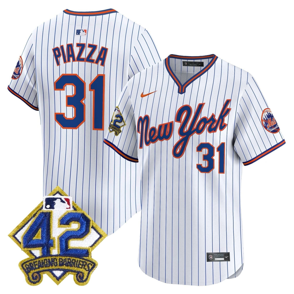 NYM 2025 Jackie Robinson Patch Road Alternate Jersey – Stitched