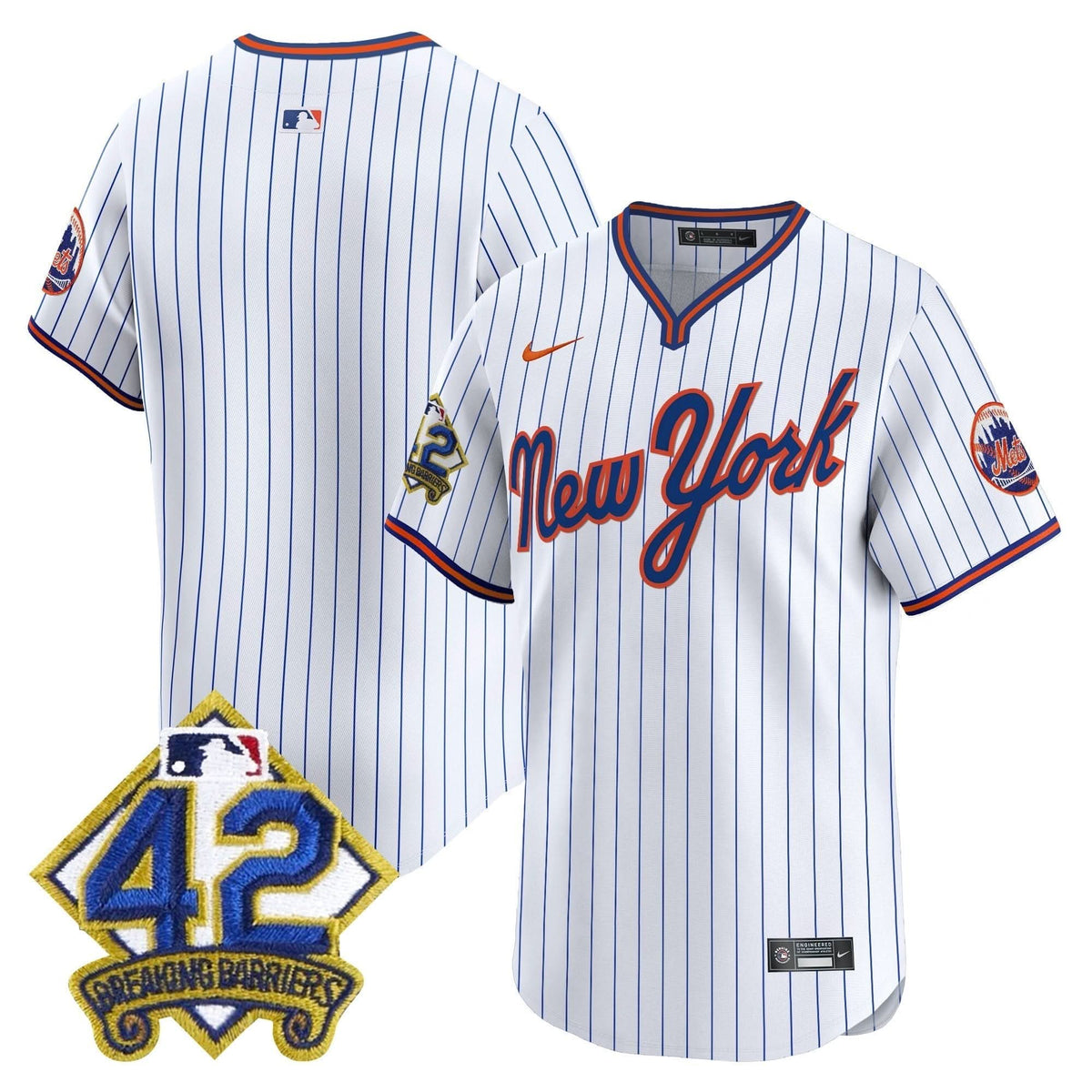NYM 2025 Jackie Robinson Patch Road Alternate Jersey – Stitched