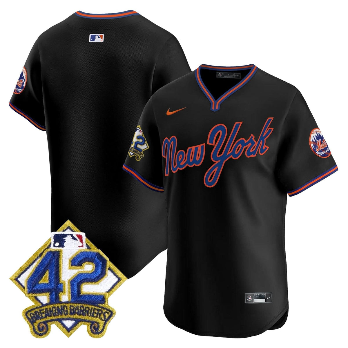 NYM 2025 Jackie Robinson Patch Road Alternate Jersey – Stitched