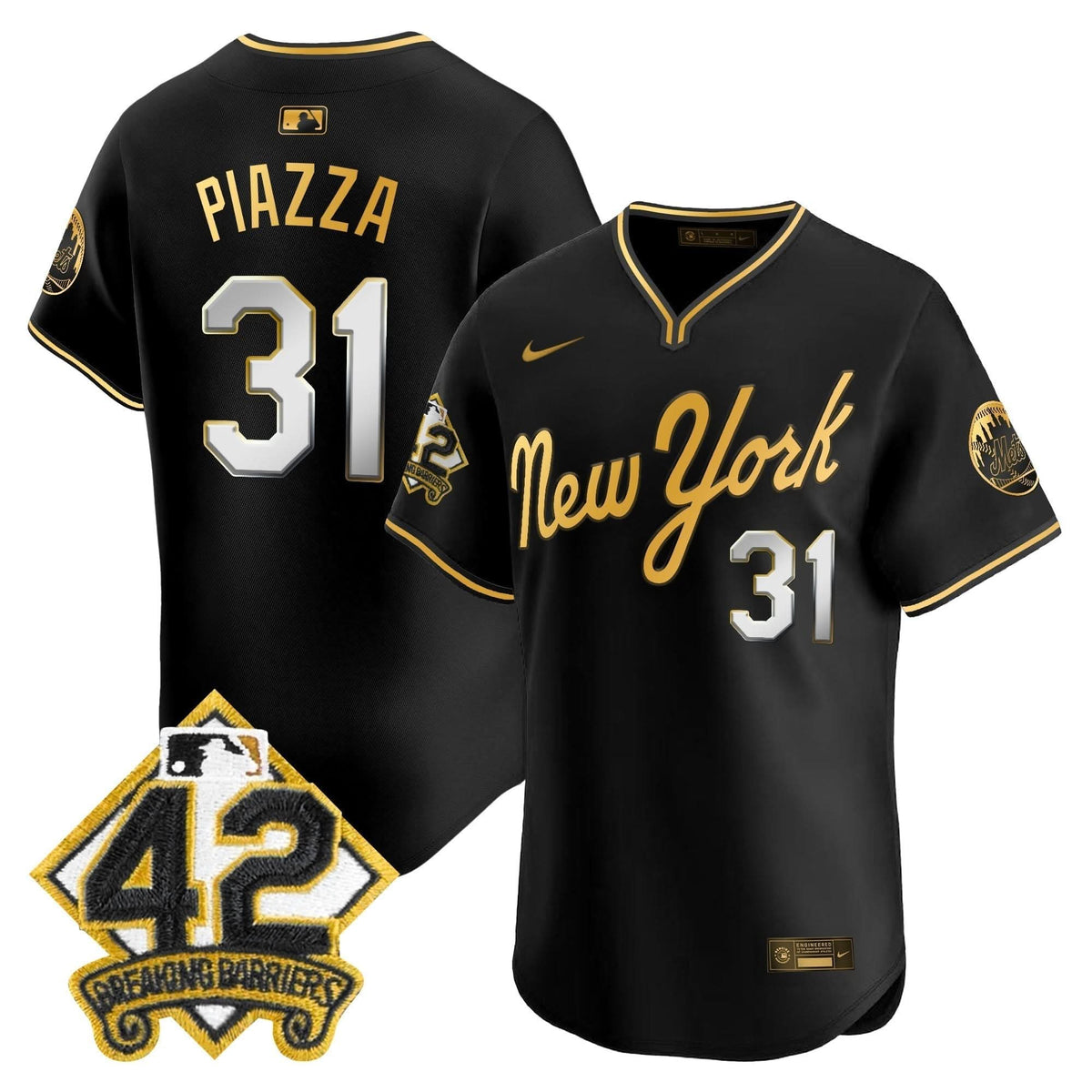 NYM 2025 Jackie Robinson Patch Road Alternate Jersey – Stitched