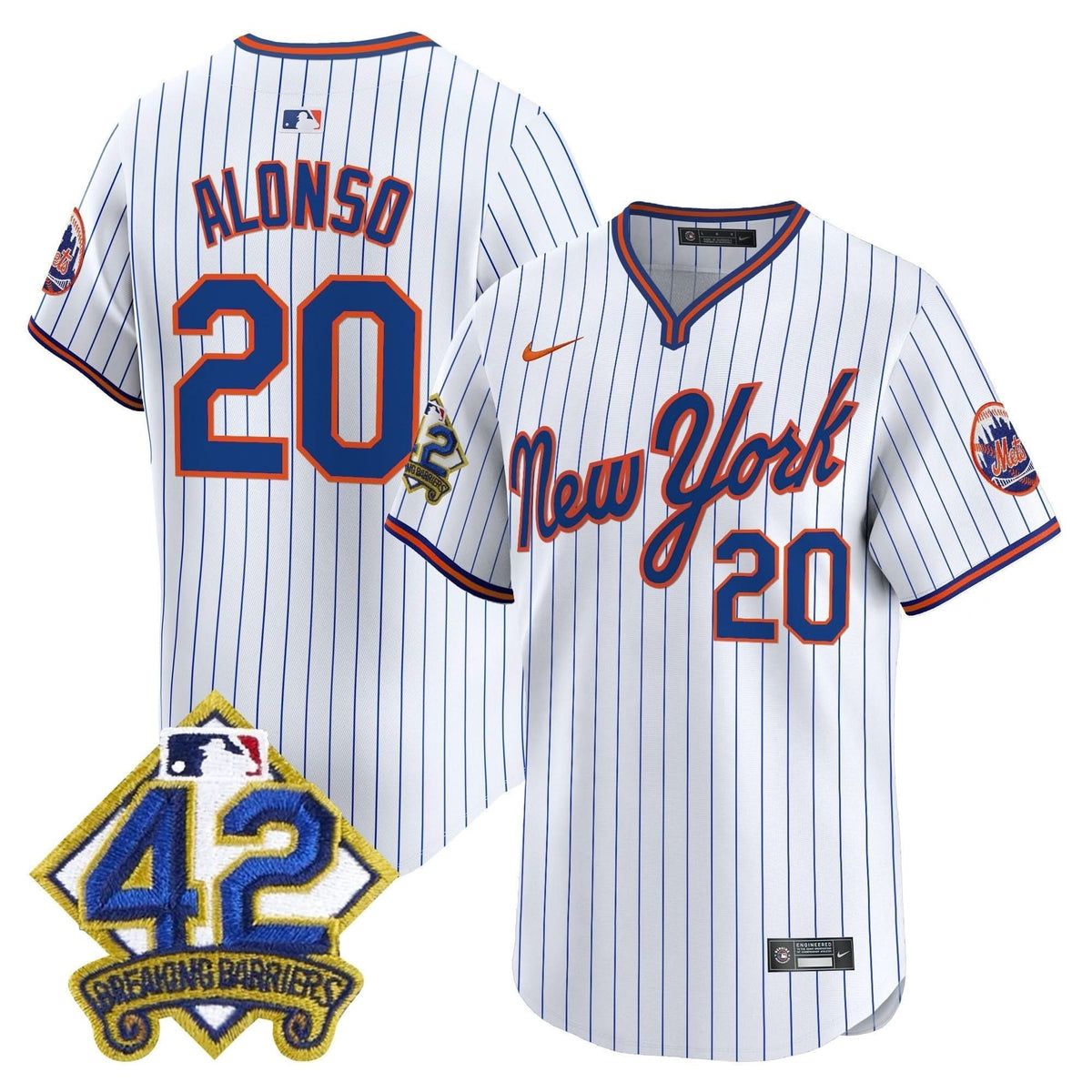 NYM 2025 Jackie Robinson Patch Road Alternate Jersey – Stitched