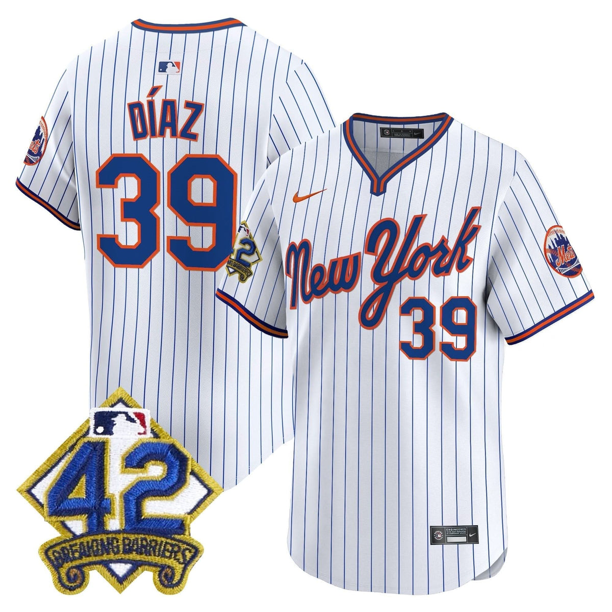 NYM 2025 Jackie Robinson Patch Road Alternate Jersey – Stitched