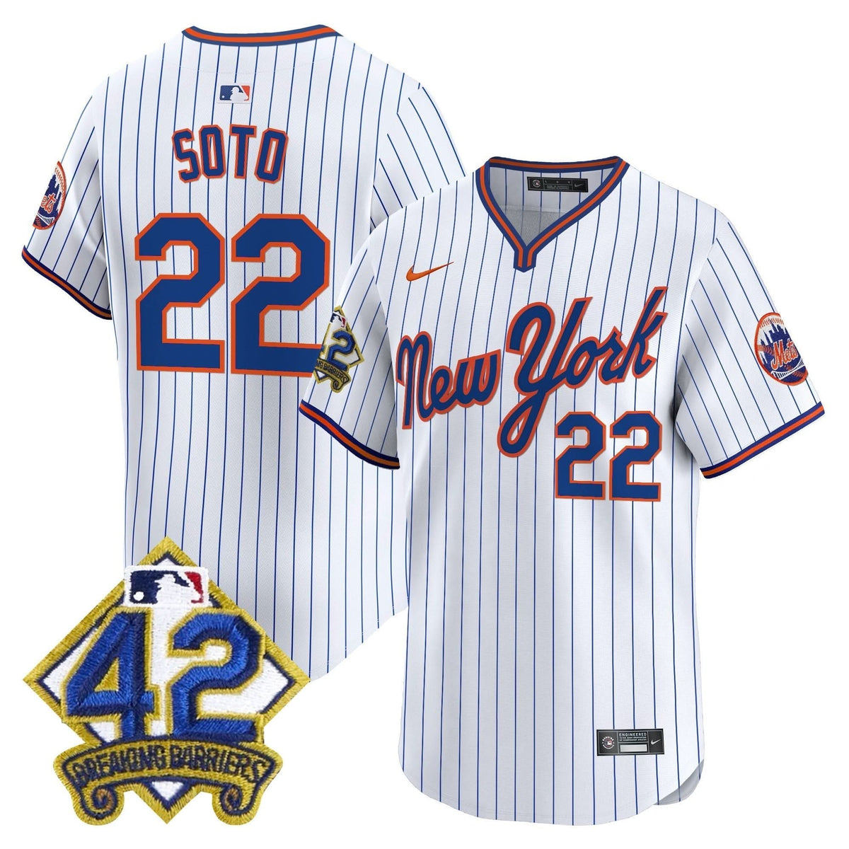 NYM 2025 Jackie Robinson Patch Road Alternate Jersey – Stitched