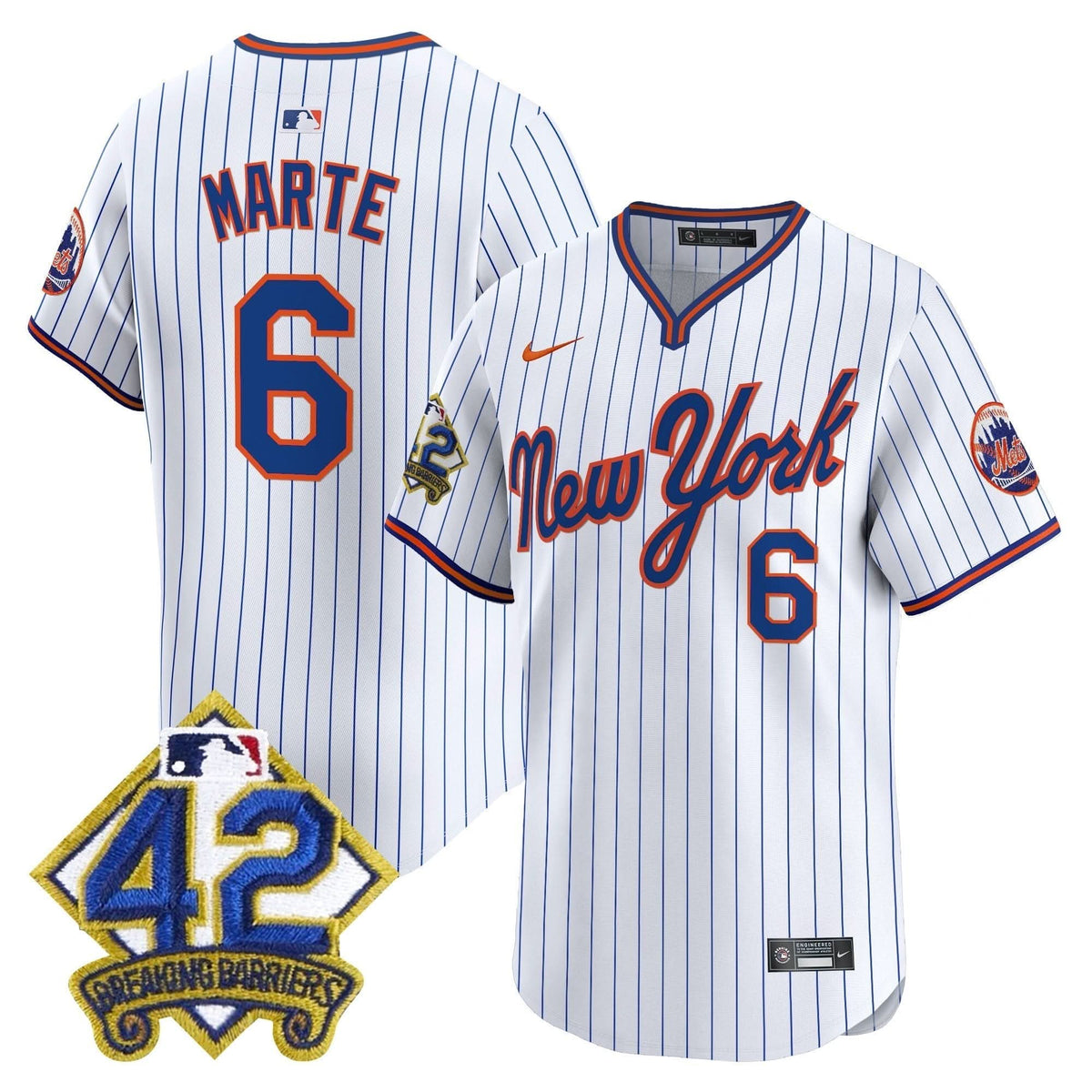 NYM 2025 Jackie Robinson Patch Road Alternate Jersey – Stitched