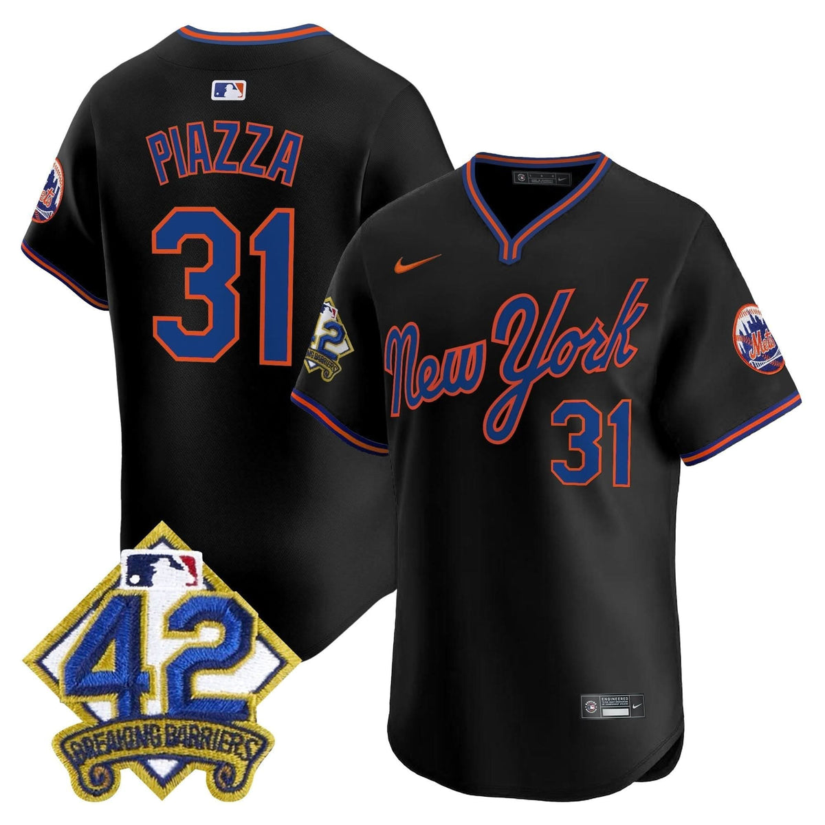 NYM 2025 Jackie Robinson Patch Road Alternate Jersey – Stitched