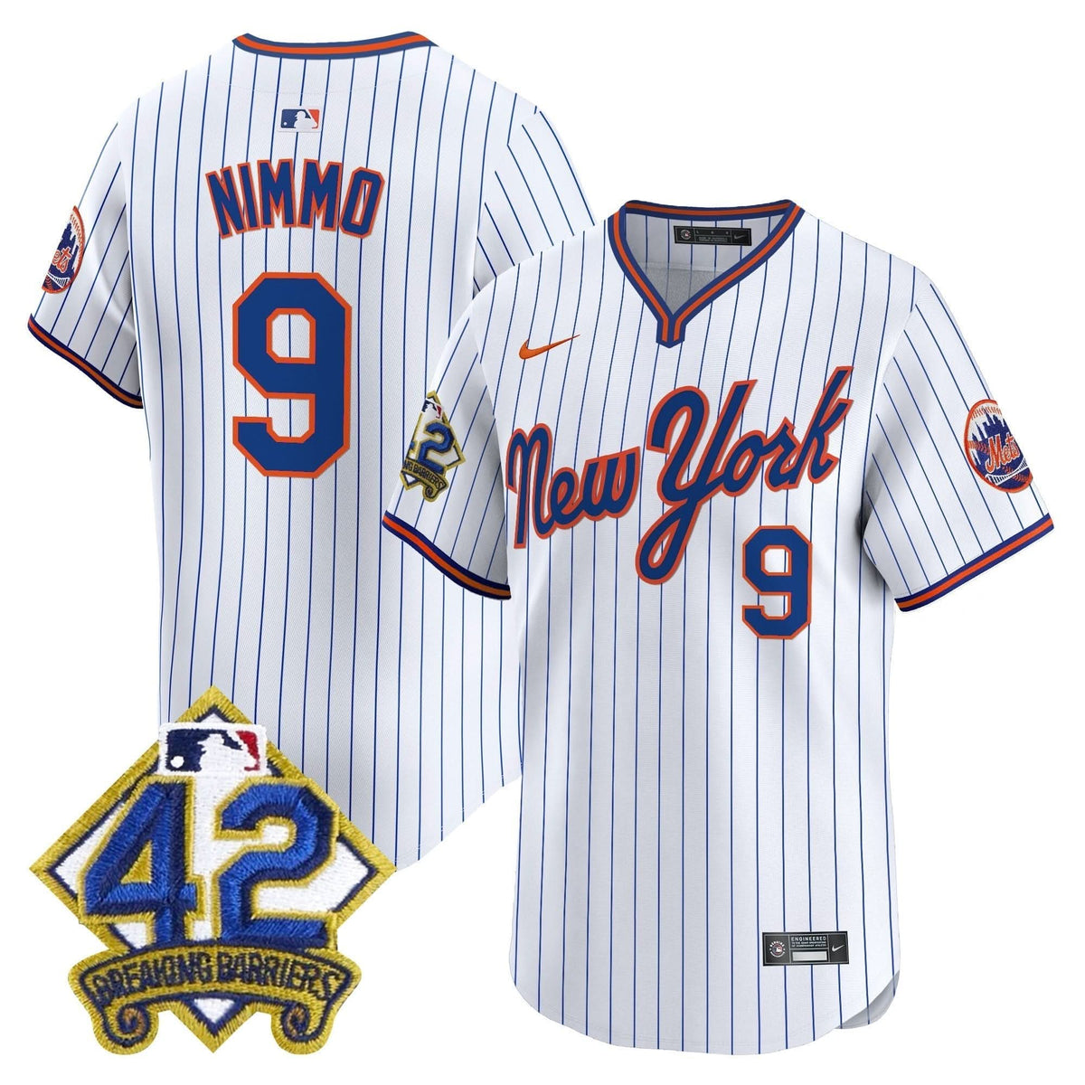 NYM 2025 Jackie Robinson Patch Road Alternate Jersey – Stitched