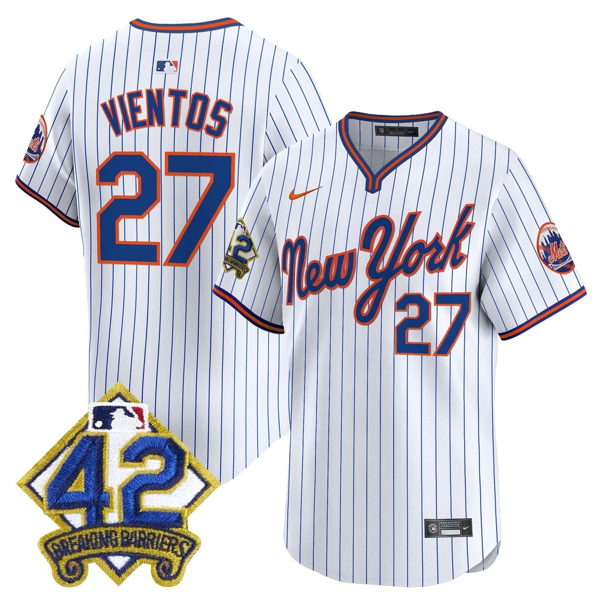 NYM 2025 Jackie Robinson Patch Road Alternate Jersey – Stitched