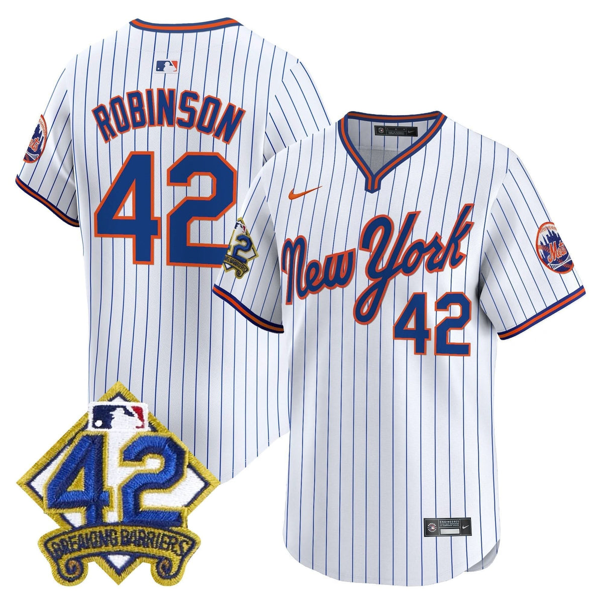NYM 2025 Jackie Robinson Patch Road Alternate Jersey – Stitched