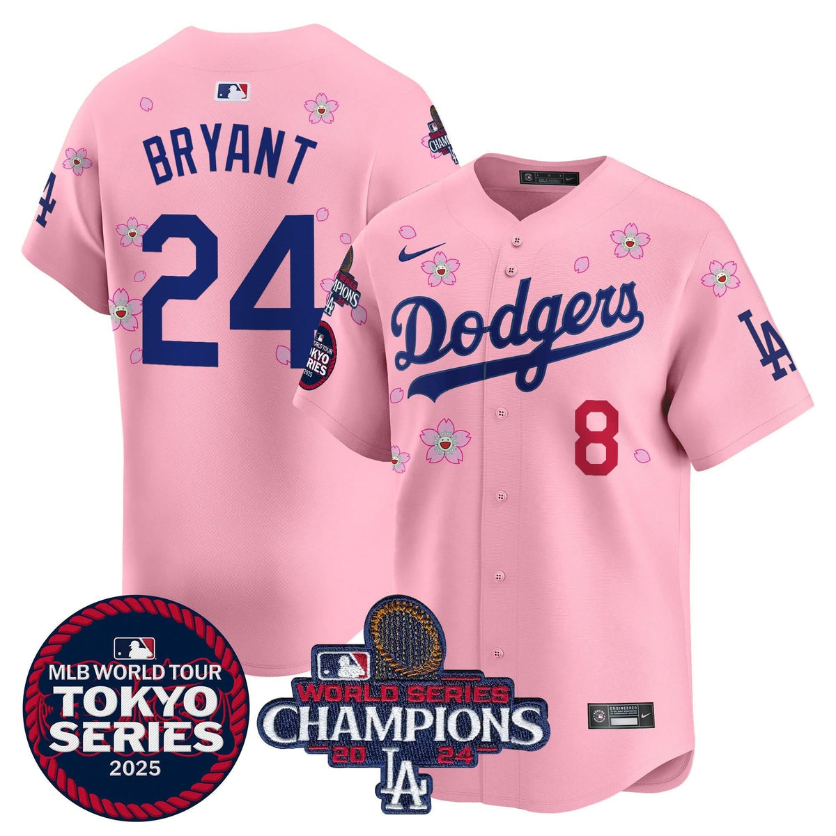 LAD Tokyo Series 2025 World Series Champions Patch Vapor Premier Limited Jersey - Stitched