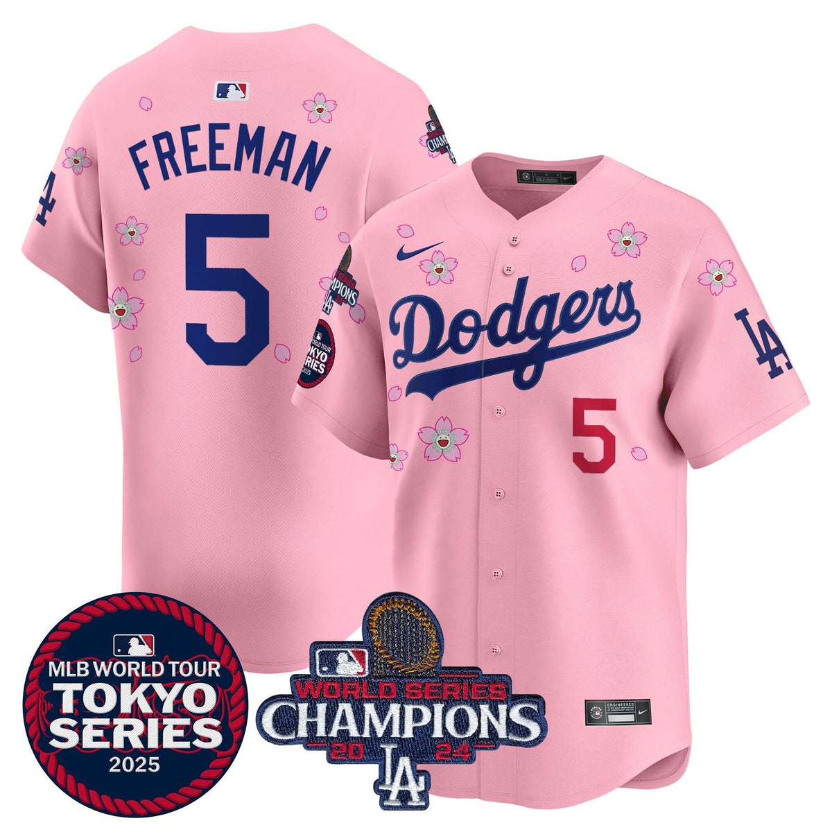 LAD Tokyo Series 2025 World Series Champions Patch Vapor Premier Limited Jersey - Stitched