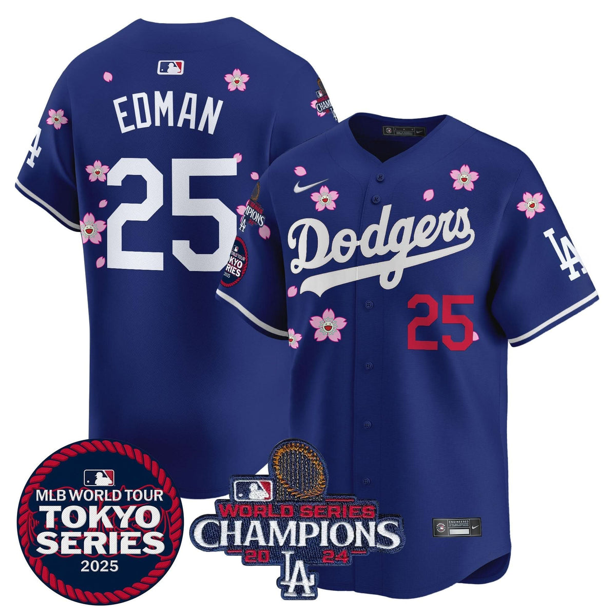 LAD Tokyo Series 2025 World Series Champions Patch Vapor Premier Limited Jersey - Stitched