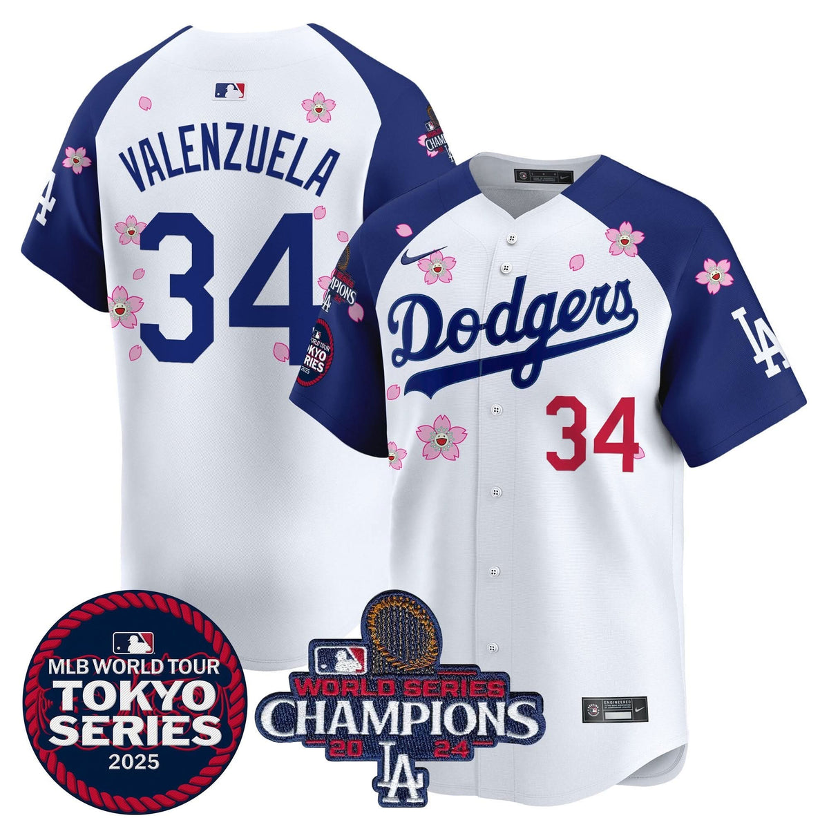 LAD Tokyo Series 2025 World Series Champions Patch Vapor Premier Limited Jersey - Stitched