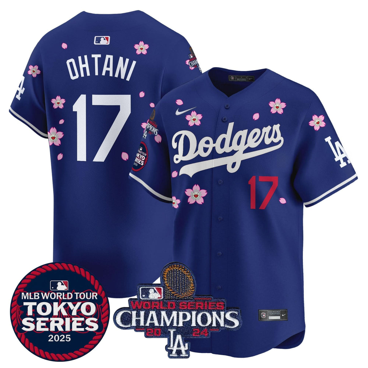 LAD Tokyo Series 2025 World Series Champions Patch Vapor Premier Limited Jersey - Stitched
