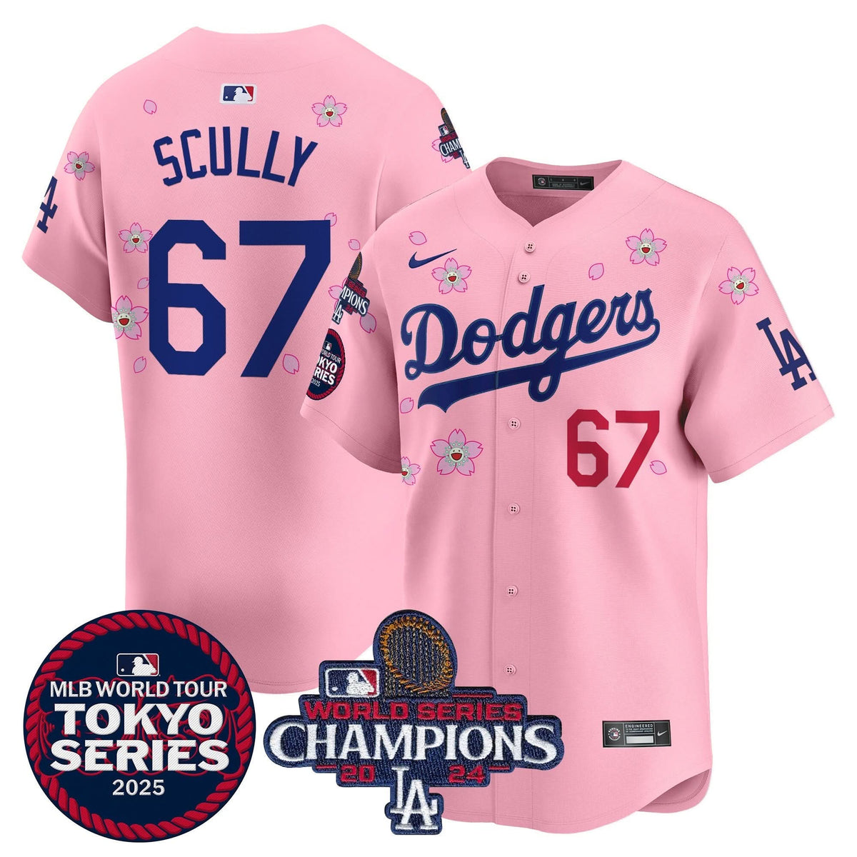 LAD Tokyo Series 2025 World Series Champions Patch Vapor Premier Limited Jersey - Stitched