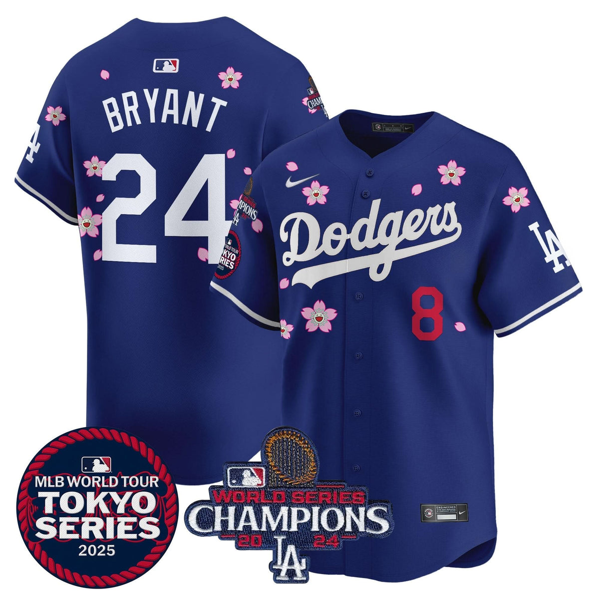LAD Tokyo Series 2025 World Series Champions Patch Vapor Premier Limited Jersey - Stitched
