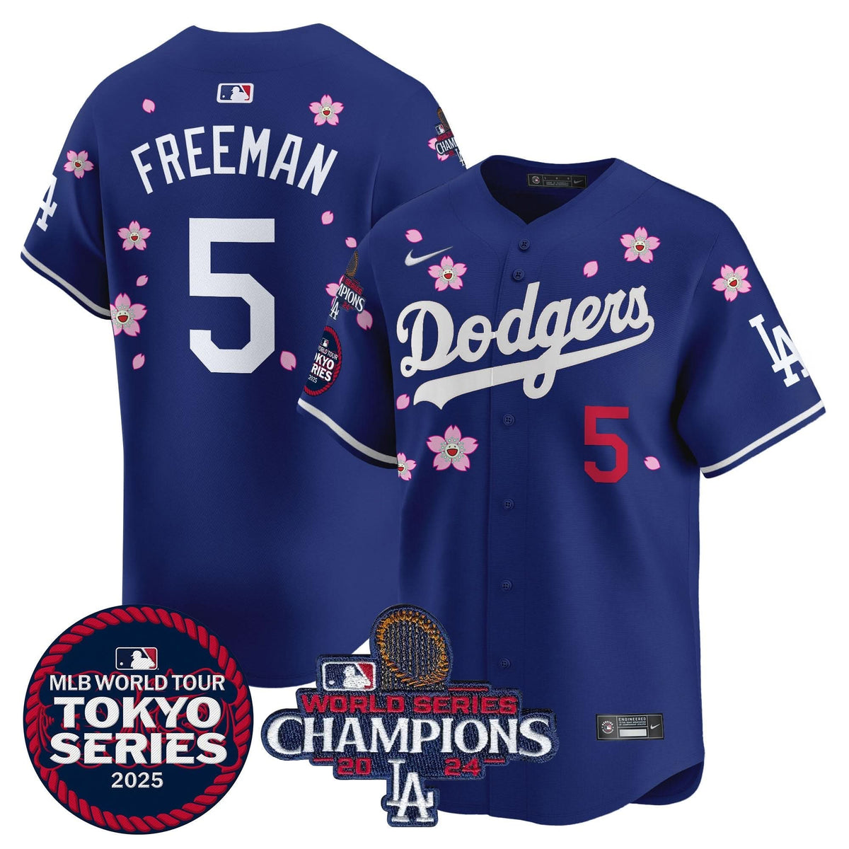 LAD Tokyo Series 2025 World Series Champions Patch Vapor Premier Limited Jersey - Stitched