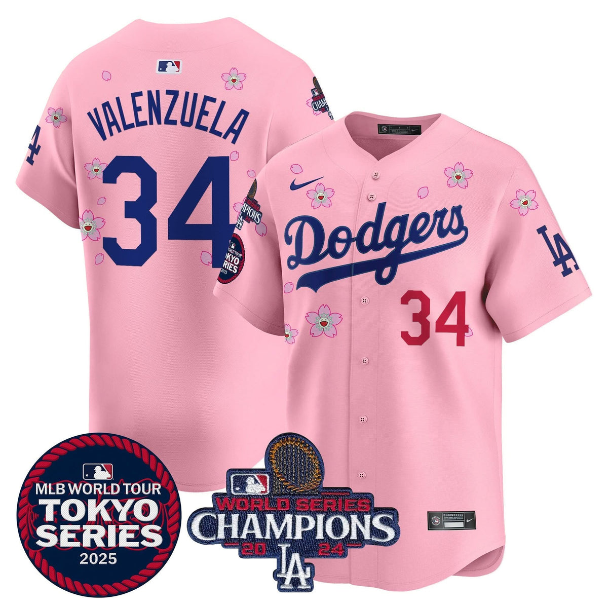 LAD Tokyo Series 2025 World Series Champions Patch Vapor Premier Limited Jersey - Stitched