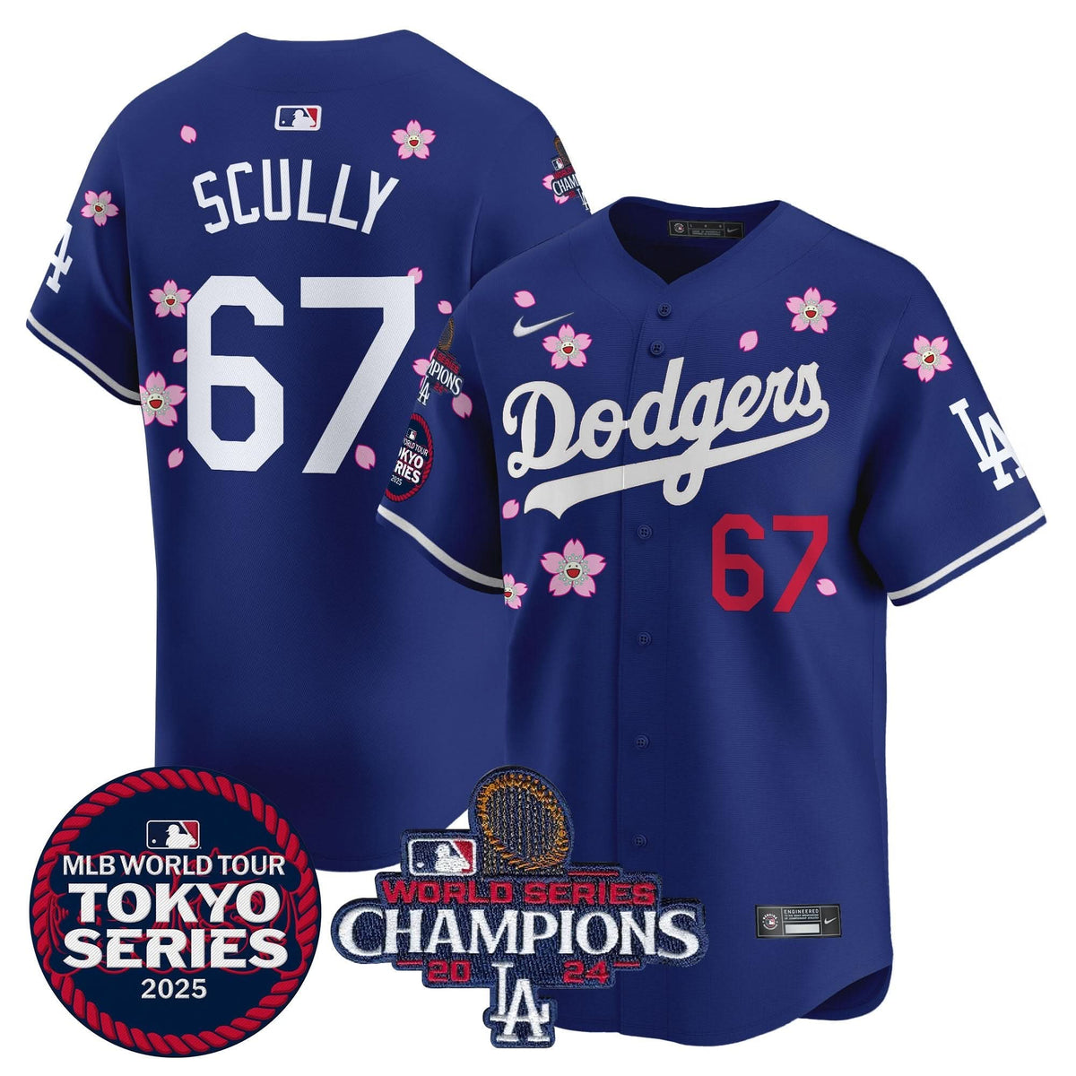 LAD Tokyo Series 2025 World Series Champions Patch Vapor Premier Limited Jersey - Stitched