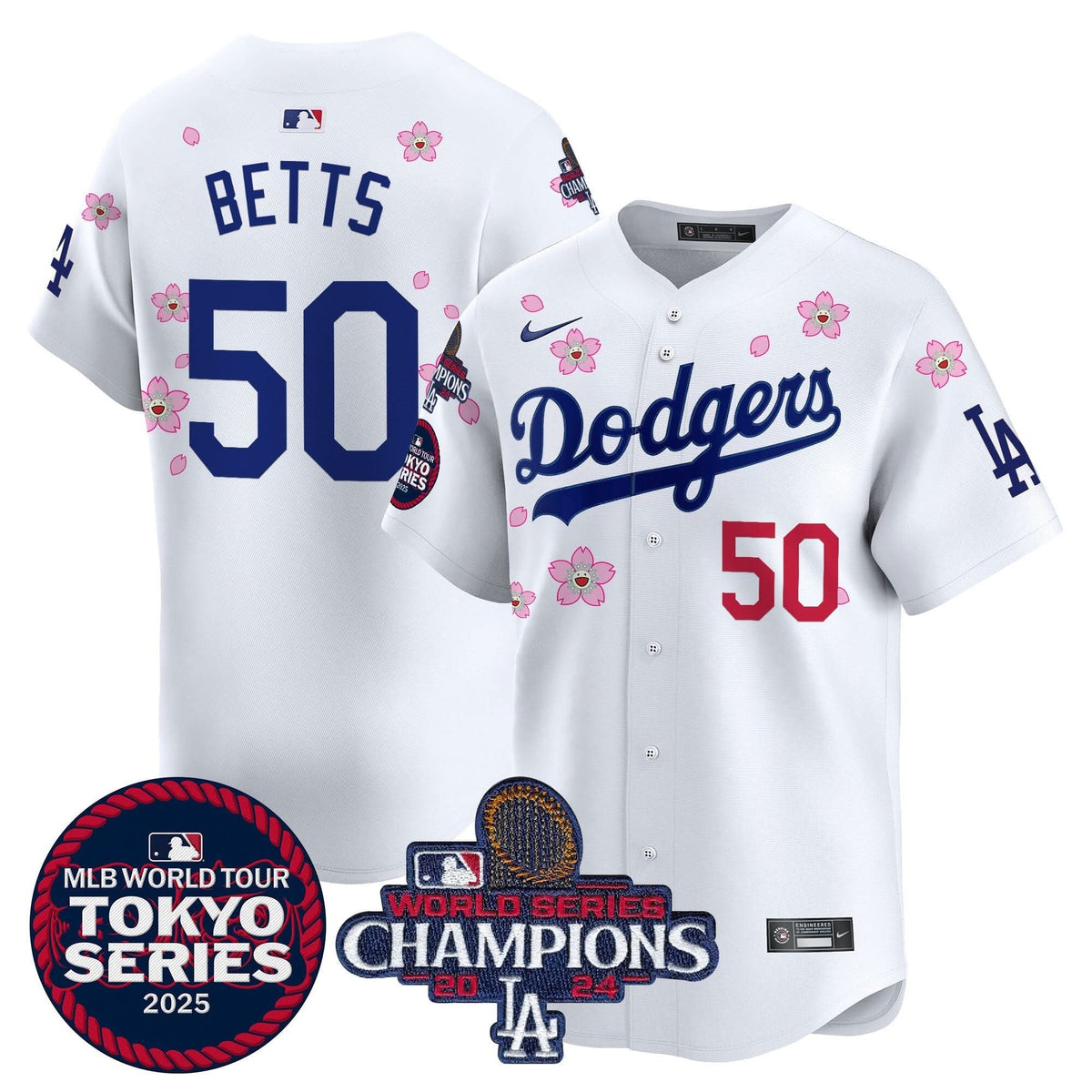 LAD Tokyo Series 2025 World Series Champions Patch Vapor Premier Limited Jersey - Stitched