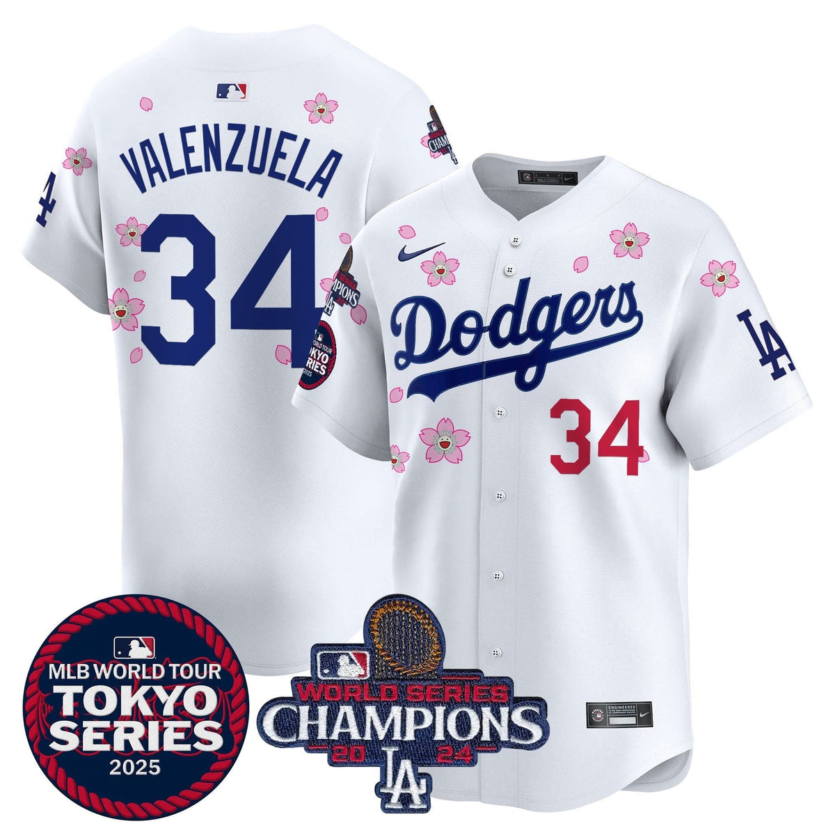 LAD Tokyo Series 2025 World Series Champions Patch Vapor Premier Limited Jersey - Stitched