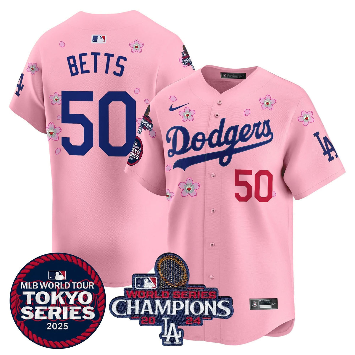 LAD Tokyo Series 2025 World Series Champions Patch Vapor Premier Limited Jersey - Stitched