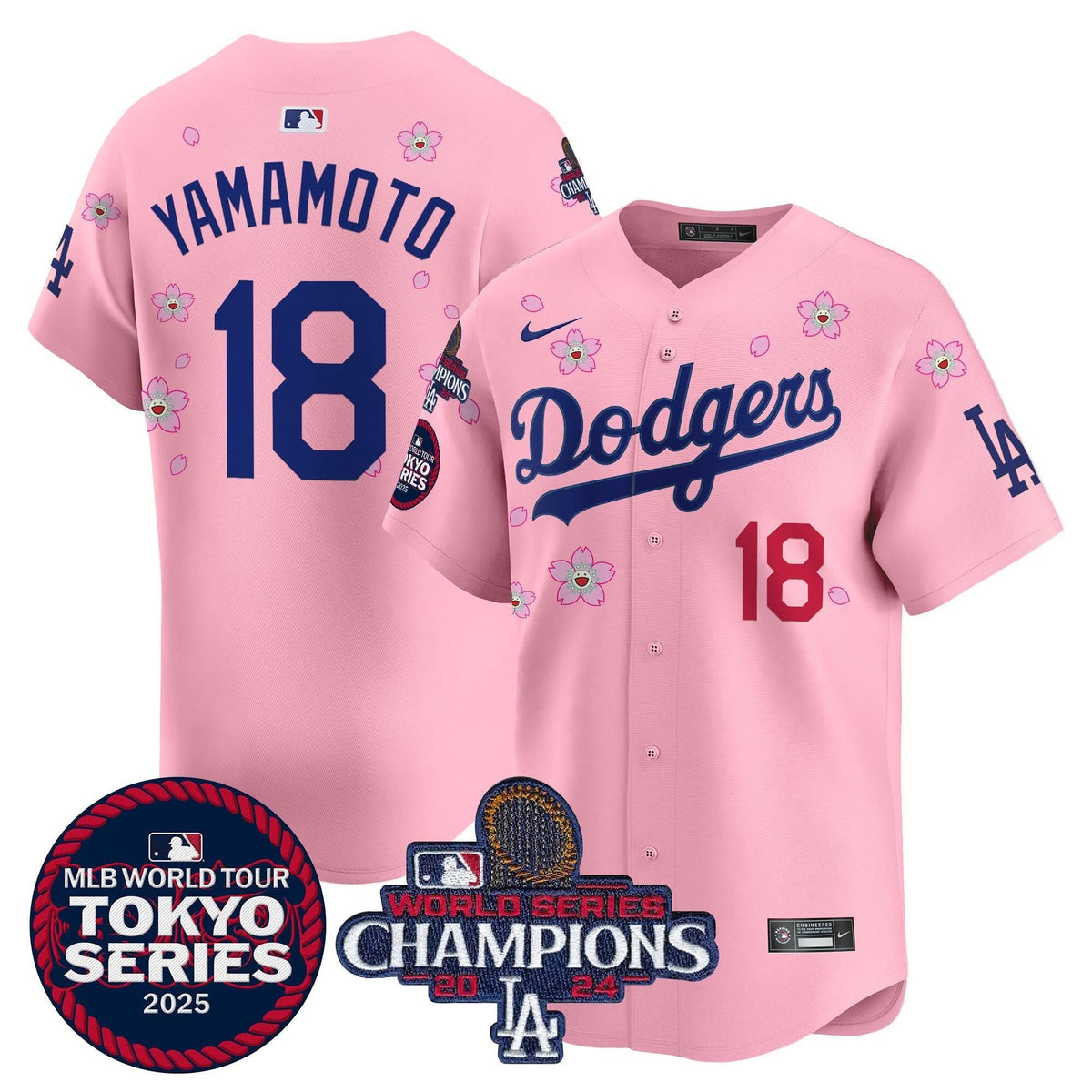 LAD Tokyo Series 2025 World Series Champions Patch Vapor Premier Limited Jersey - Stitched