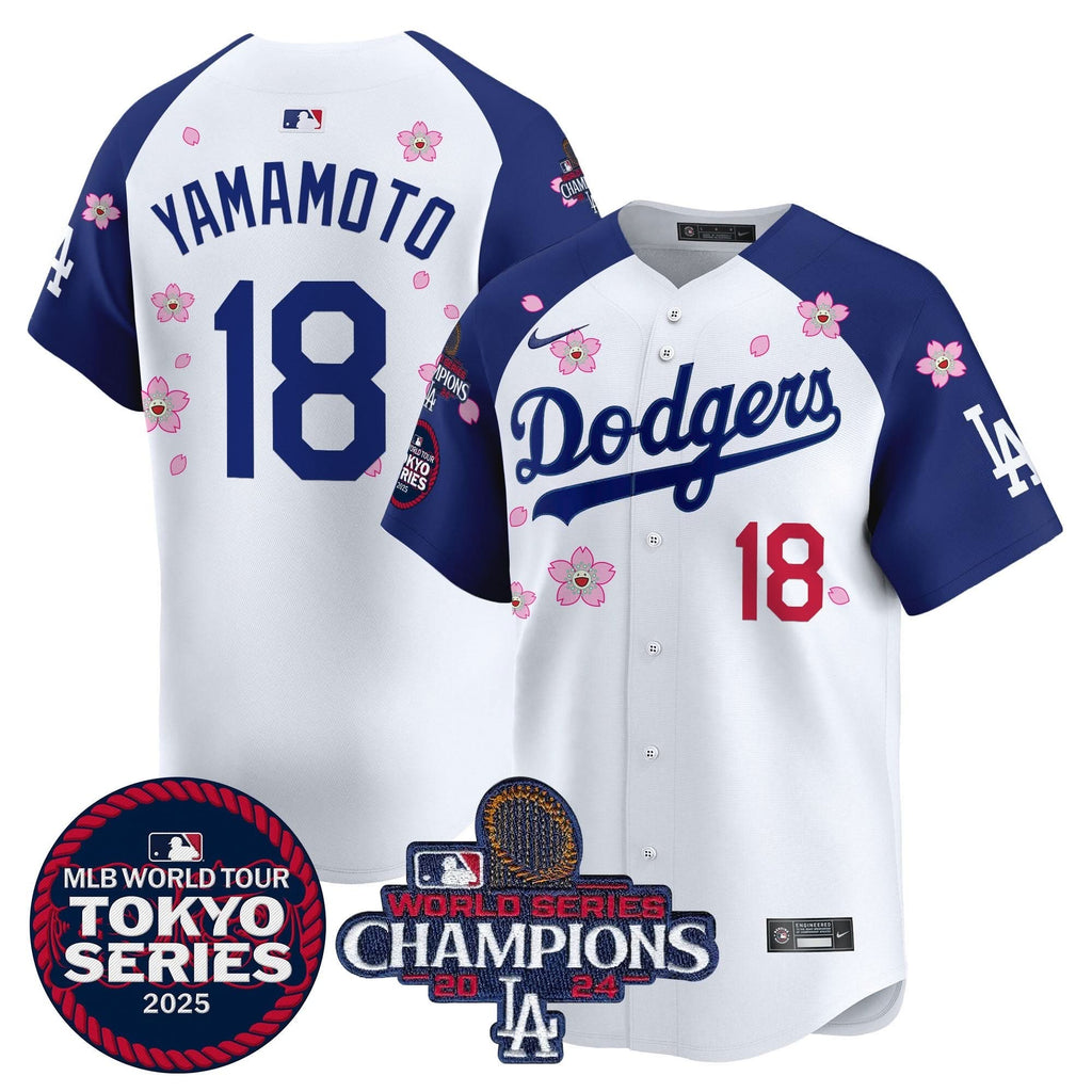 LAD Tokyo Series 2025 World Series Champions Patch Vapor Premier Limited Jersey - Stitched