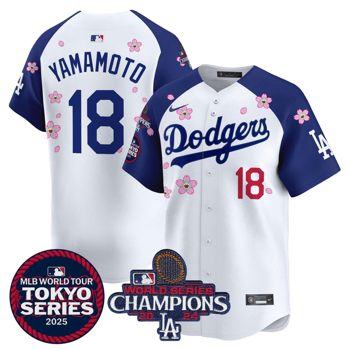 LAD Tokyo Series 2025 World Series Champions Patch Vapor Premier Limited Jersey - Stitched