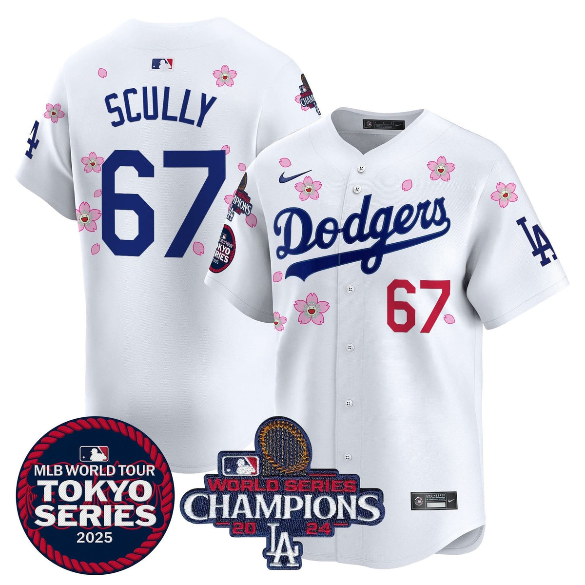 LAD Tokyo Series 2025 World Series Champions Patch Vapor Premier Limited Jersey - Stitched