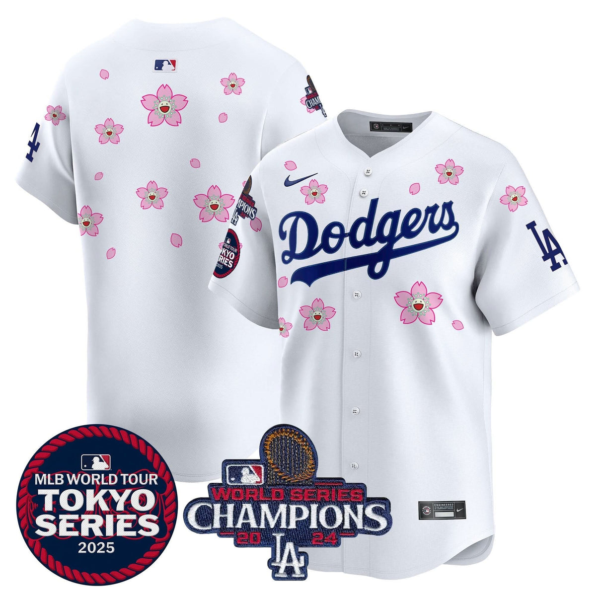 LAD Tokyo Series 2025 World Series Champions Patch Vapor Premier Limited Jersey - Stitched