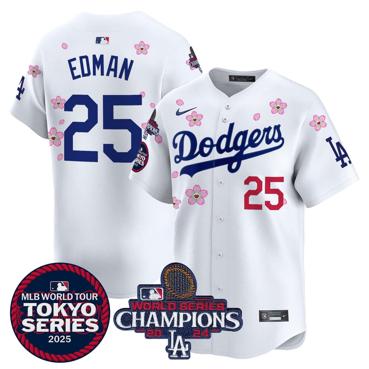 LAD Tokyo Series 2025 World Series Champions Patch Vapor Premier Limited Jersey - Stitched