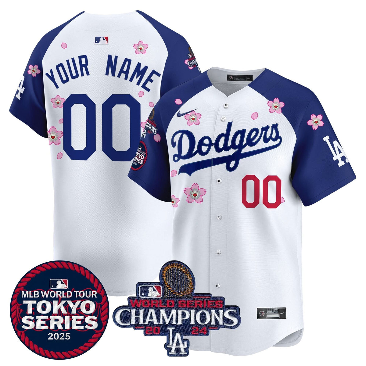 LAD Tokyo Series 2025 World Series Champions Patch Vapor Premier Limited Custom Jersey - Stitched