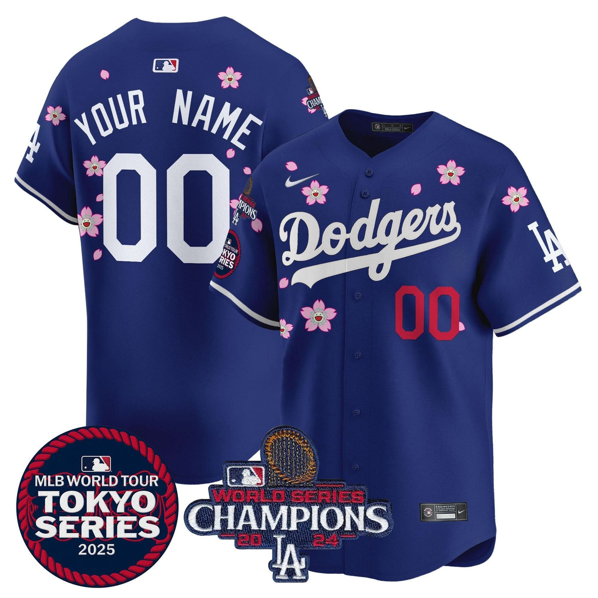 LAD Tokyo Series 2025 World Series Champions Patch Vapor Premier Limited Custom Jersey - Stitched