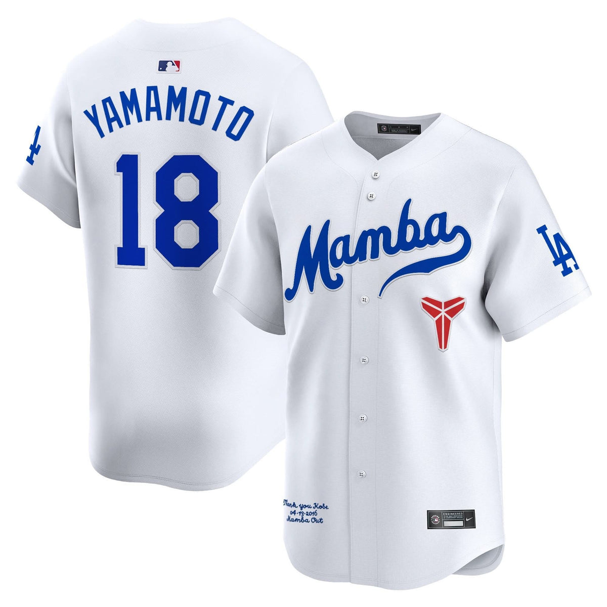 LAD Kobe Bryant Mamba Vapor Premier Limited Jersey - Stitched