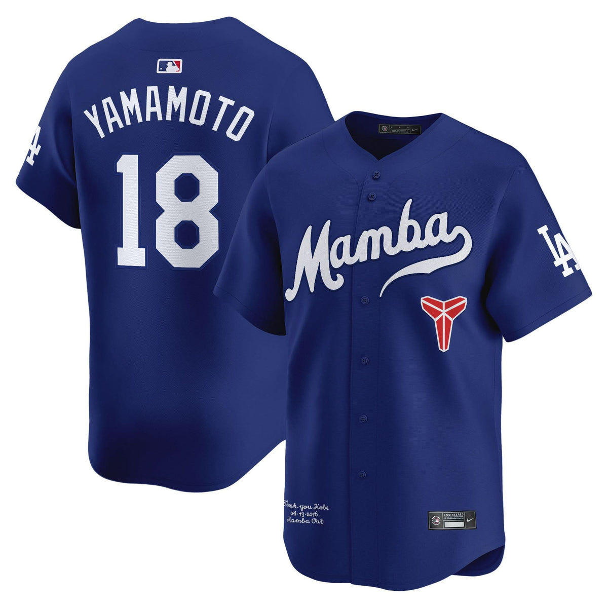 LAD Kobe Bryant Mamba Vapor Premier Limited Jersey - Stitched