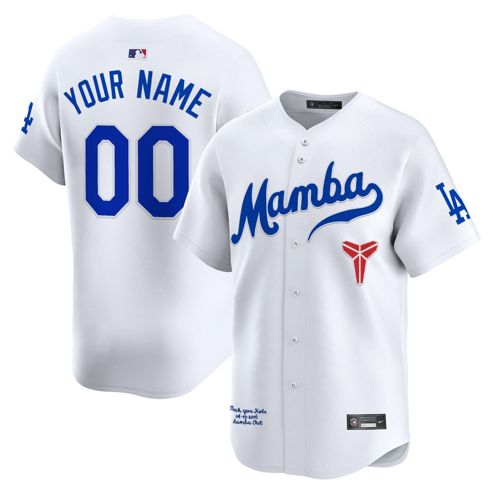 LAD Kobe Bryant Mamba Vapor Premier Limited Custom Jersey - Stitched