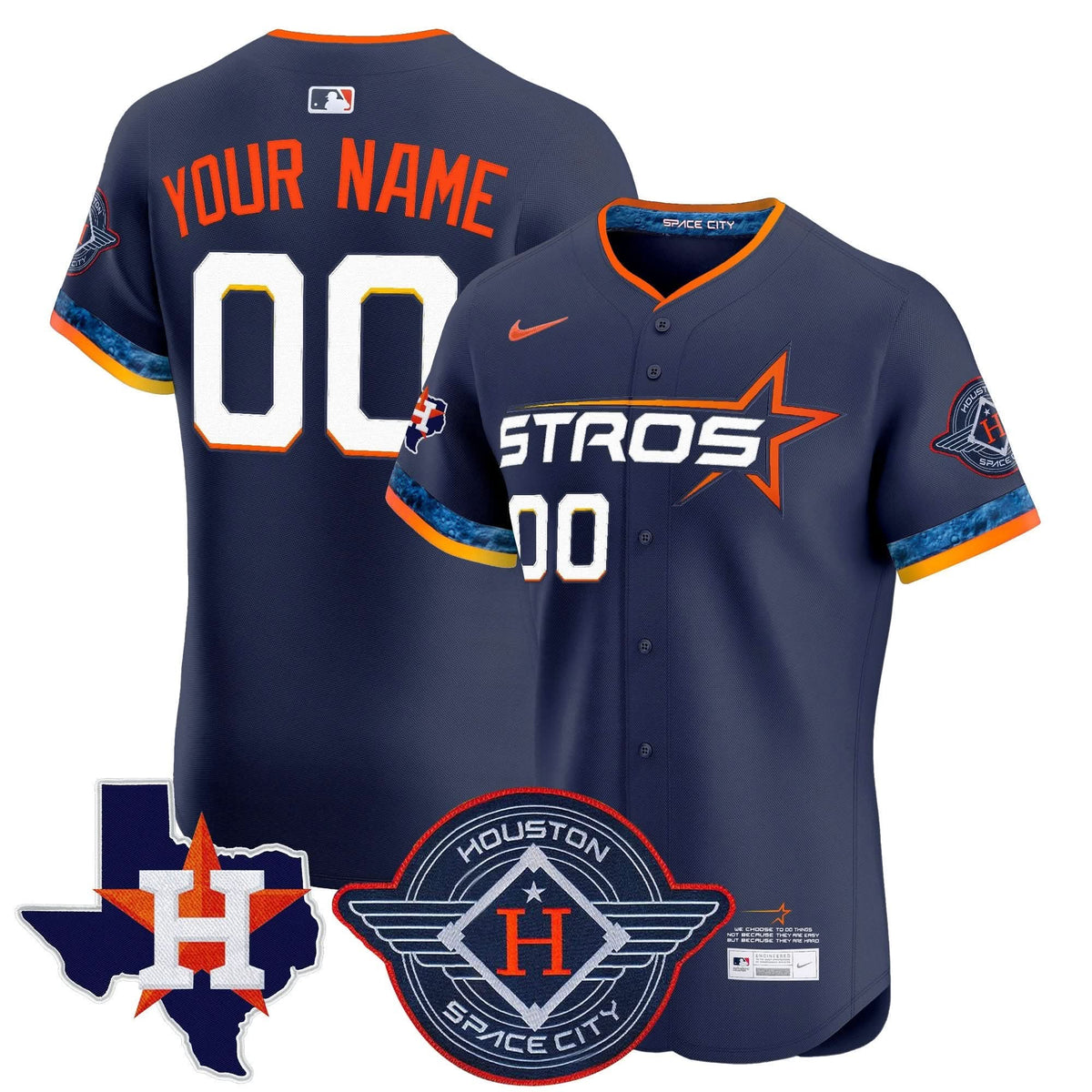 HA 2025 City Connect Texas Patch Vapor Premier Elite Custom Jersey - Stitched