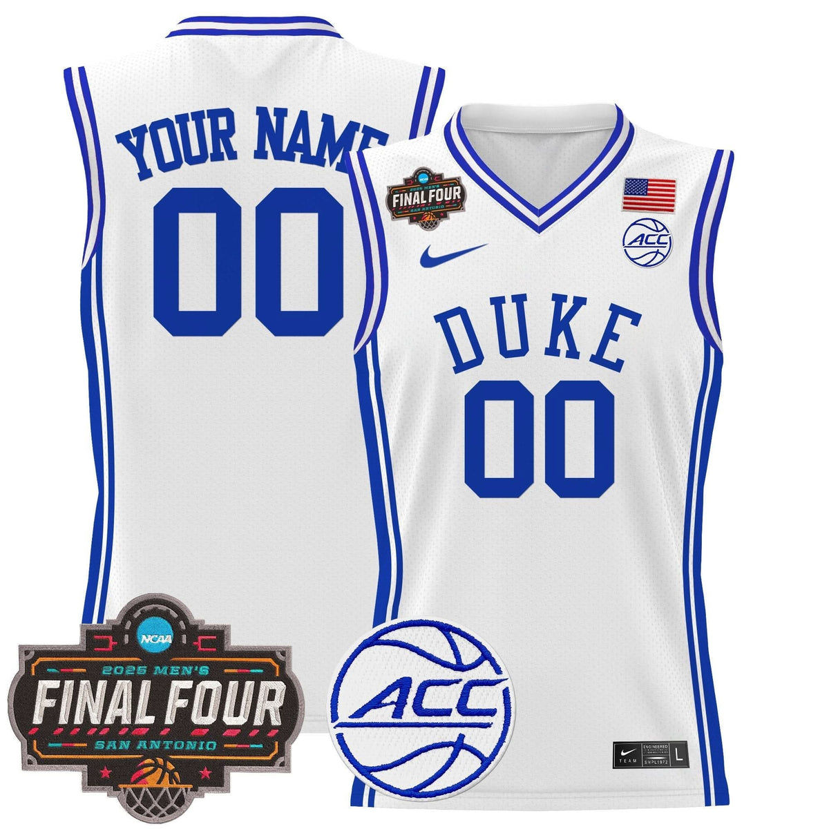 DUKE 2025 Final Four Patch Basketball Custom Jersey - Stitched