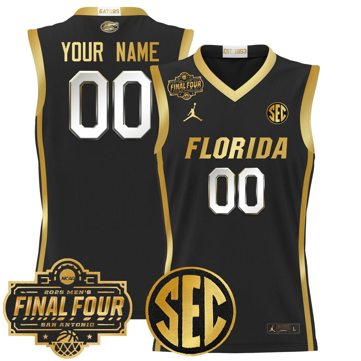 FG 2025 Final Four Patch Basketball Custom Jersey - Stitched