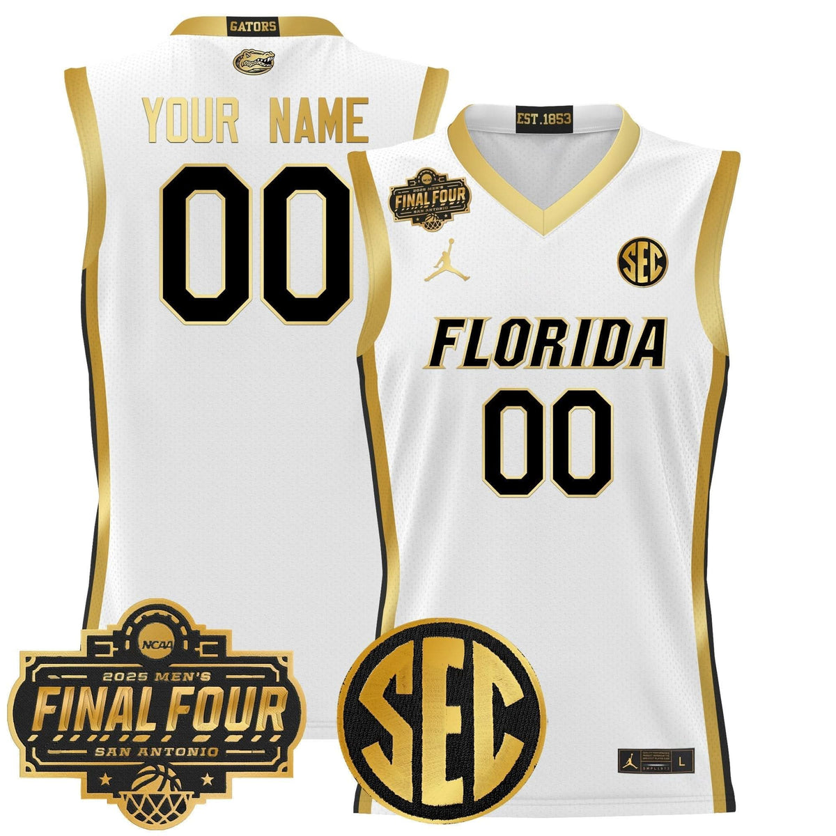 FG 2025 Final Four Patch Basketball Custom Jersey - Stitched