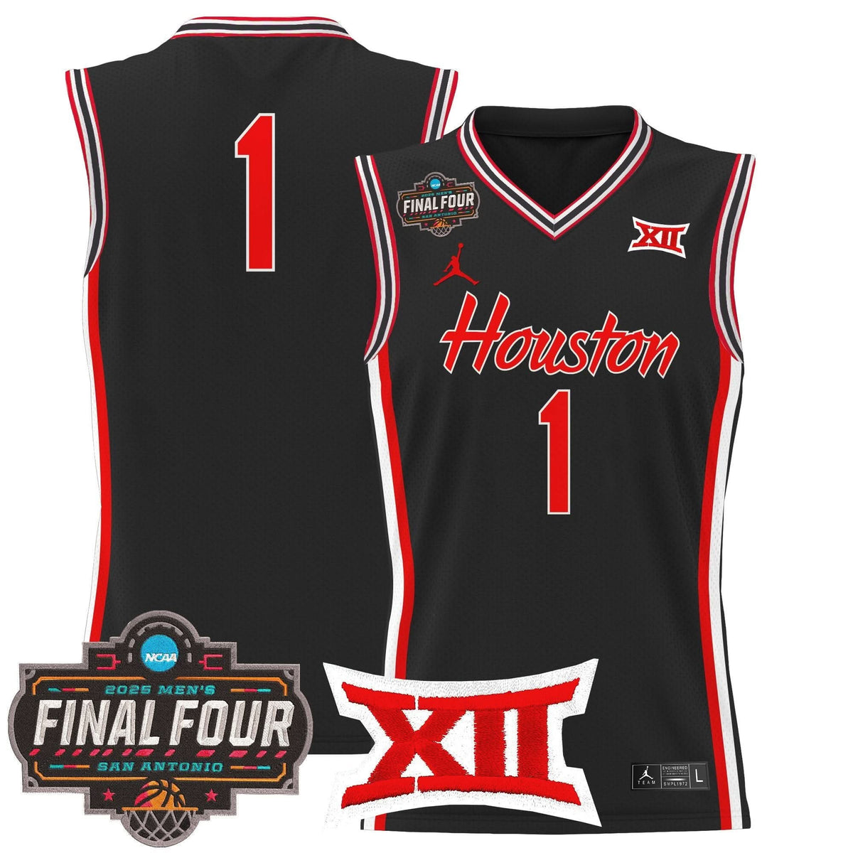 HOU 2025 Final Four Patch Basketball Jersey - Stitched