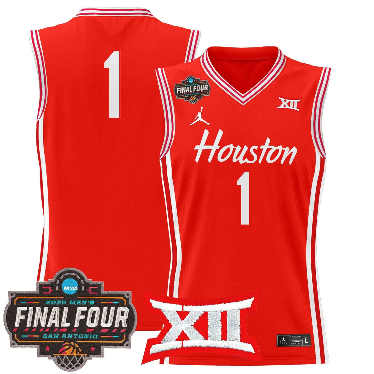 HOU 2025 Final Four Patch Basketball Jersey - Stitched