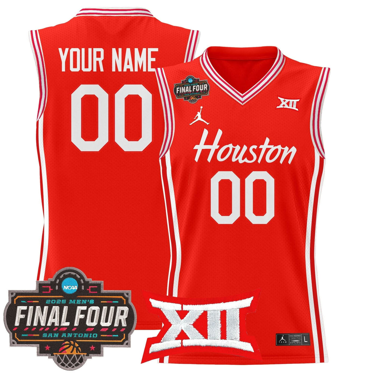 HOU 2025 Final Four Patch Basketball Custom Jersey - Stitched