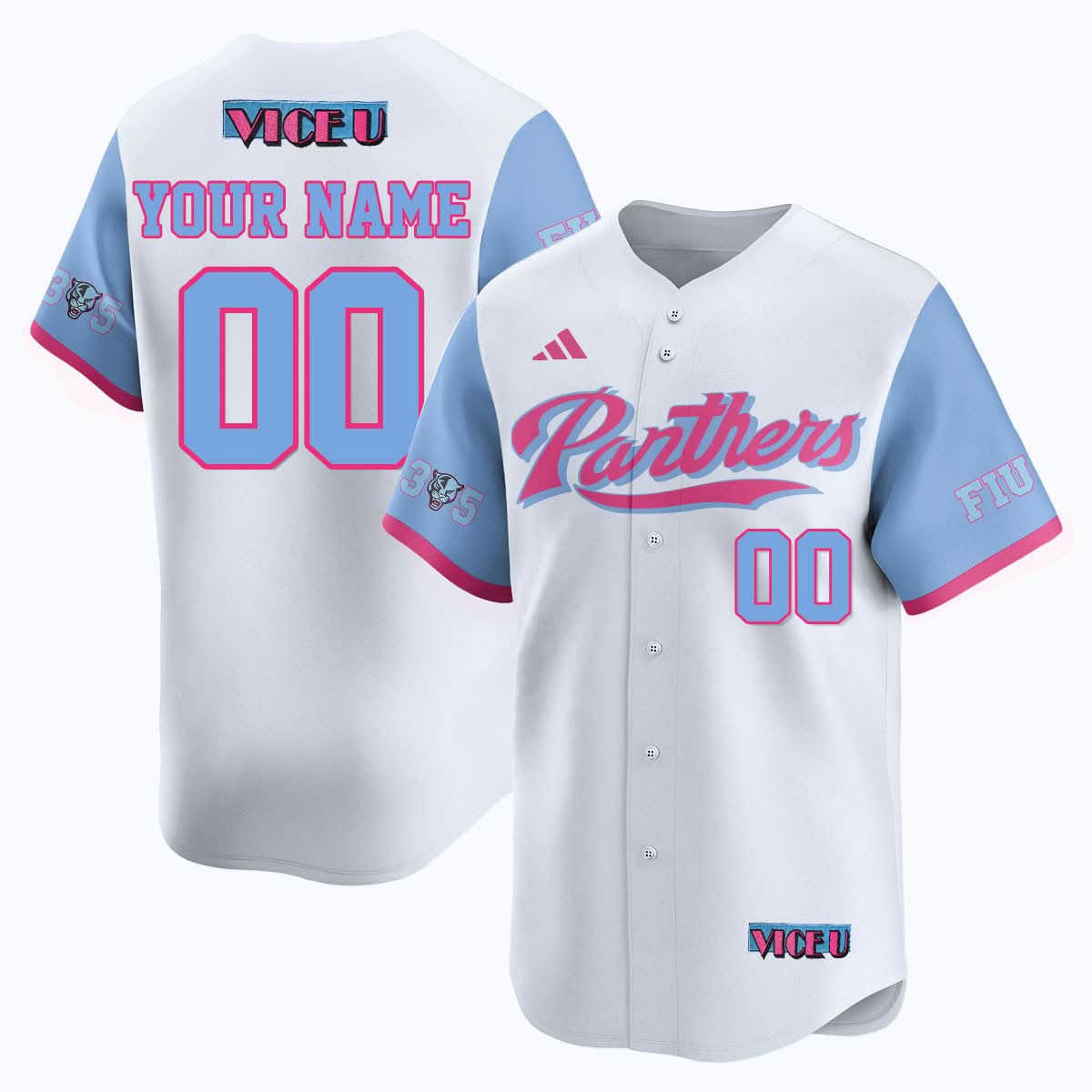 Custom Gender/Name FIU Baseball 2025 'Vice U' Jersey - Stitched